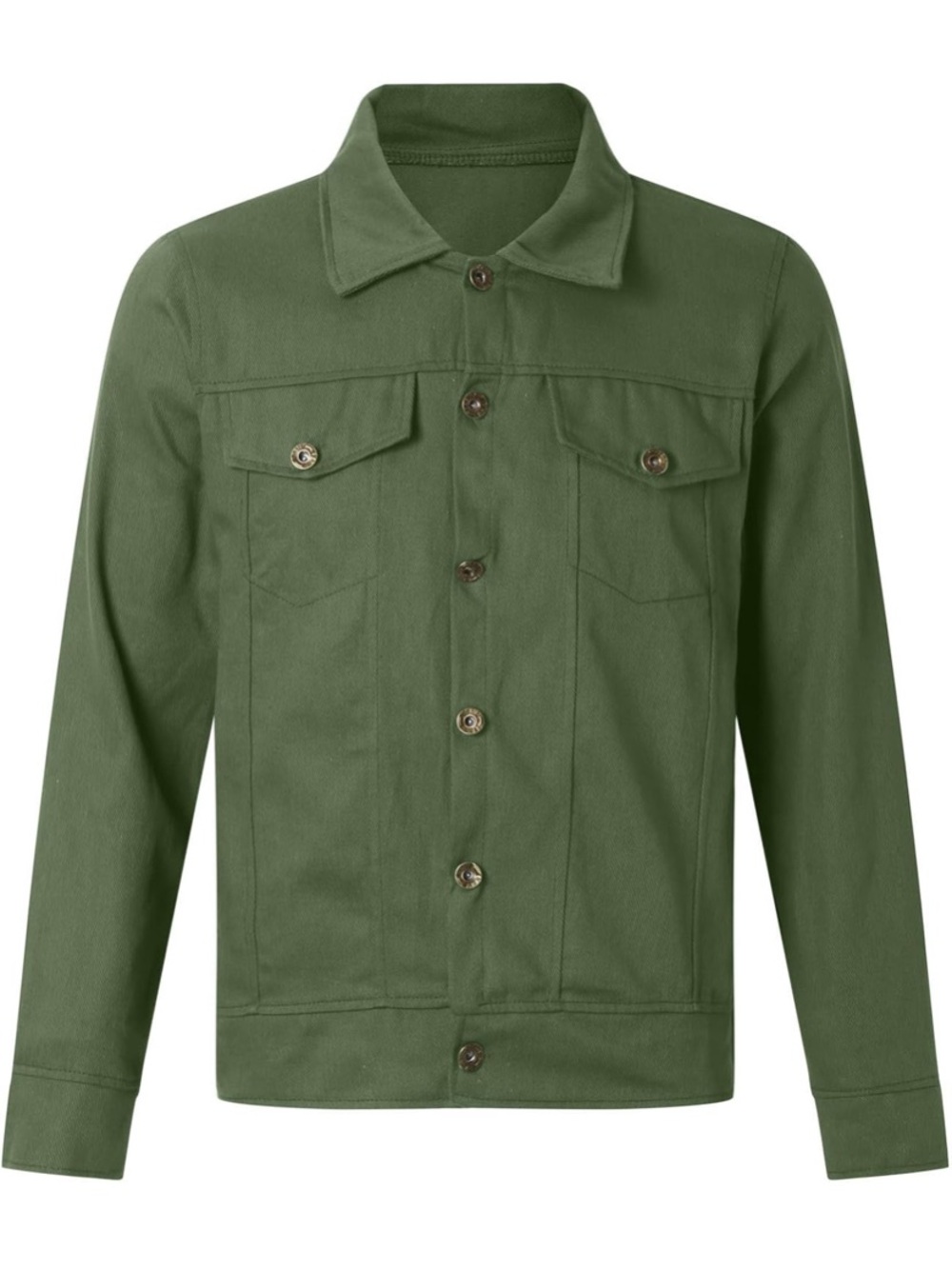 NWOT Classic Olive Green Button-Up Jacket L Z18